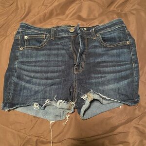 American Eagle Dark Wash Distressed Jean Shorts